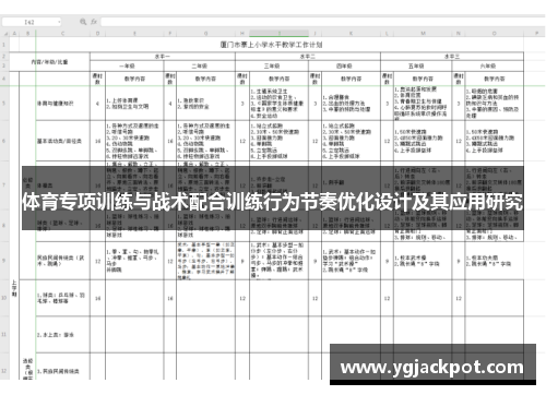 体育专项训练与战术配合训练行为节奏优化设计及其应用研究